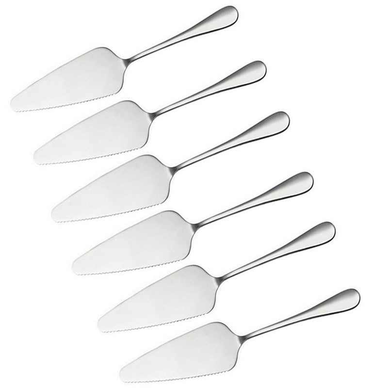 senover Pack of 6 Stainless Steel Pizza Pie Cake Server Pie Cake Serving Set Pie Cake Pizza Shovel Cutter silver 
