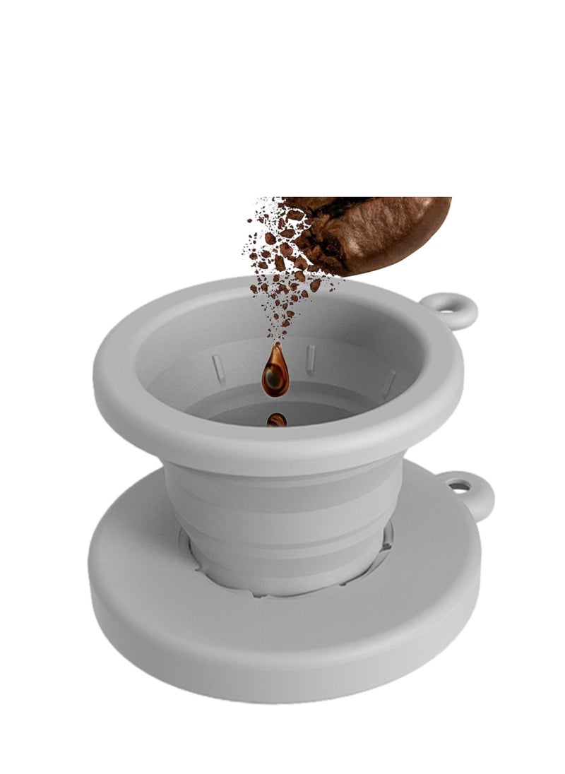 SYOSI Silicone Coffee Dripper, Collapsible Coffee Dripper, Reusable Coffee Filter Cone, Collapsible Pour Over Coffee Dripper, Silicone Reusable Pour Over Coffee Maker For Home, Camping, Travel, Office  - Image 2