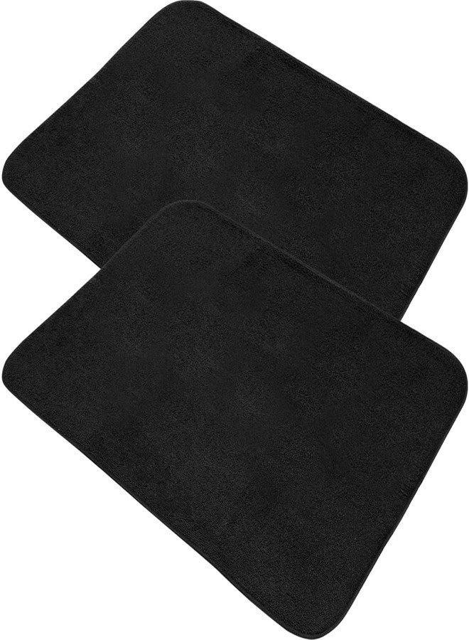 Primeway® Microfibre PU Foam Terry | 45x40cm Large | Water Absorbent | Multi-Utility | Dish Drying Mat for Kitchen | 7mm Thickness | 240 GSM (2 Pcs Mat) - Image 1