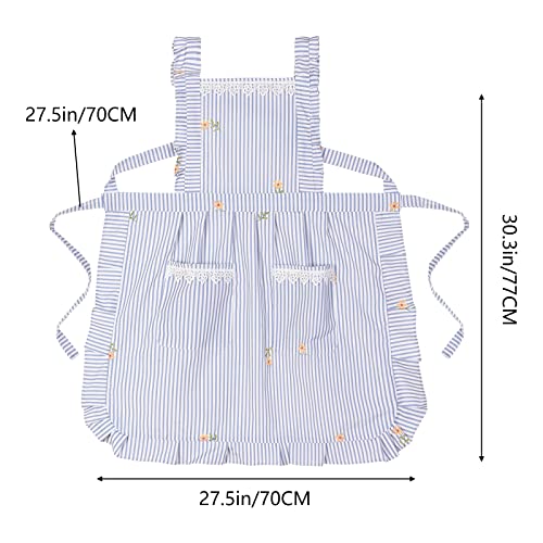 Aoomzoon Funny Aprons for Women with Pockets, Kitchen Cooking Grilling Bbq Cute Chef Apron, Mothers Day Birthday Gifts for Women (Blue/Stripe) - Image 5