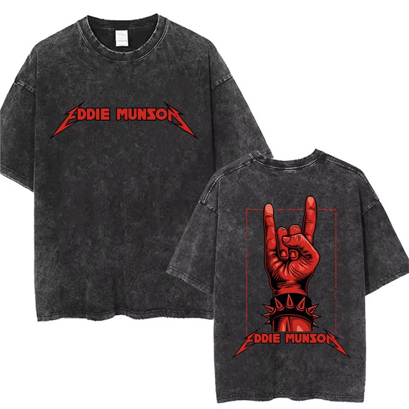 Eddie Munson Vintage Washed T Shirts The Demogorgon - Image 2