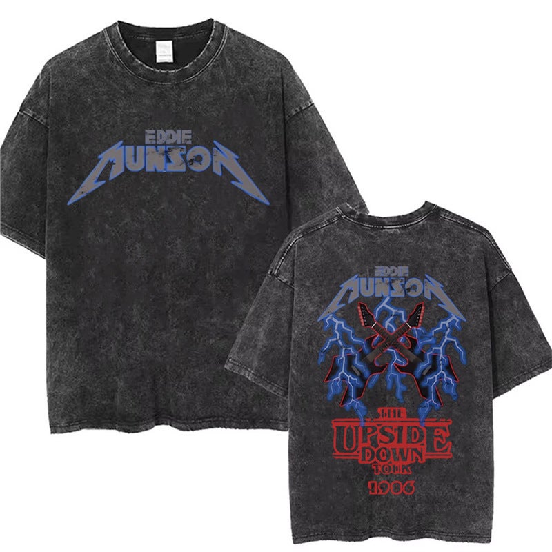Eddie Munson Vintage Washed T Shirts The Demogorgon - Image 4