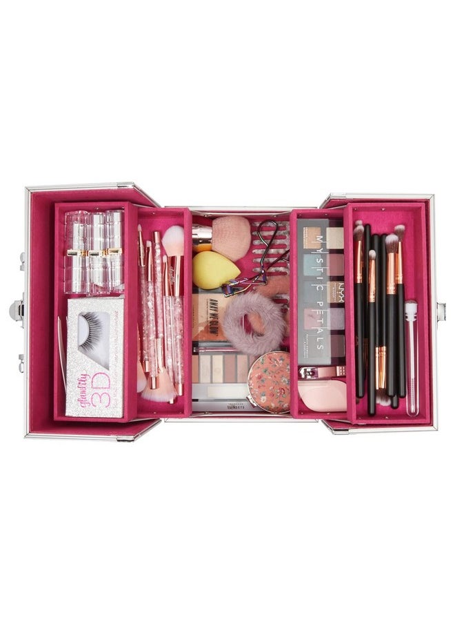 Pink Makeup Train Case With Lock And 2 Keys, 3-Tier Cosmetic Storage Box - pzsku/Z7661FE683A26CAED9273Z/45/_/1733729665/12f8c461-dd31-497f-87c5-b3b0a4115e54