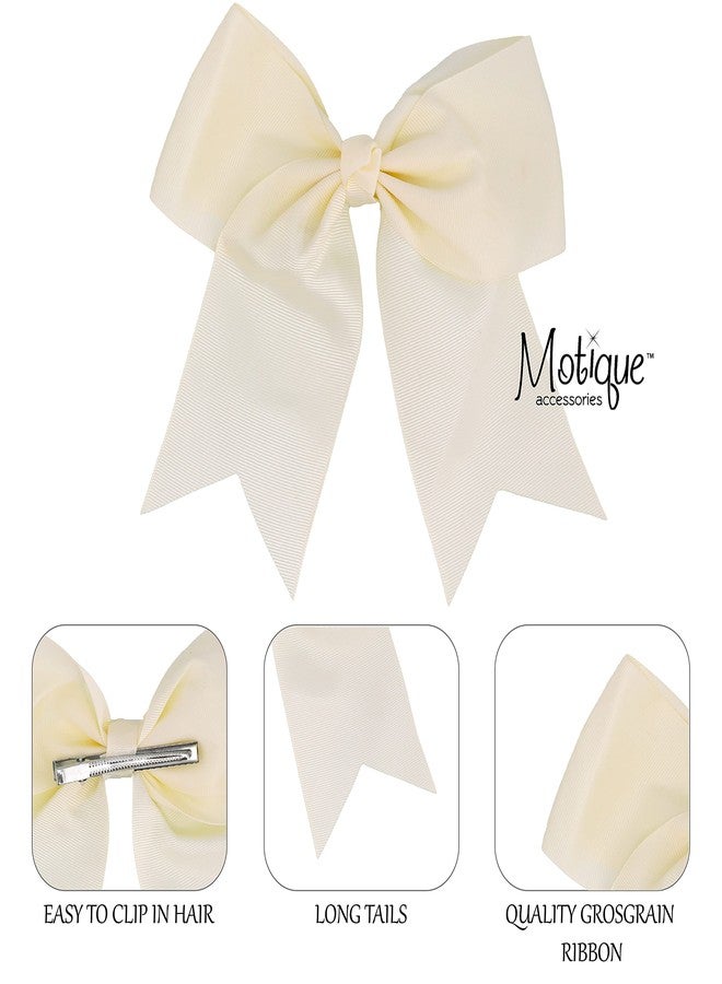 موتيك أكسيسوريز مشبك شعر كبير الحجم على شكل فيونكة مع ذيول (عاجي) - Image 3