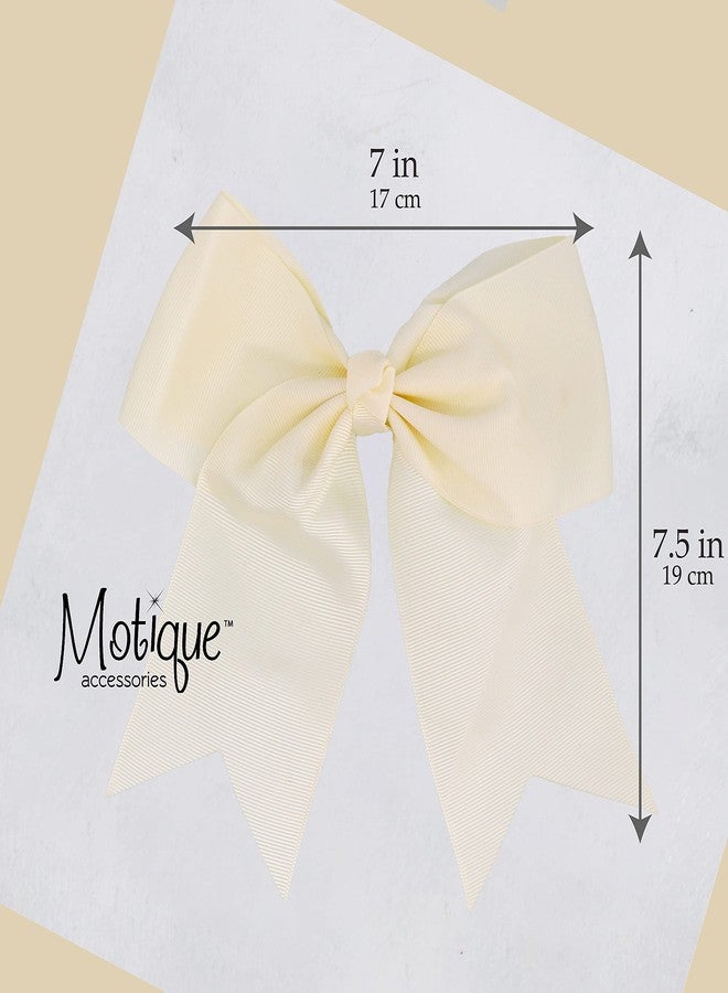 موتيك أكسيسوريز مشبك شعر كبير الحجم على شكل فيونكة مع ذيول (عاجي) - Image 4