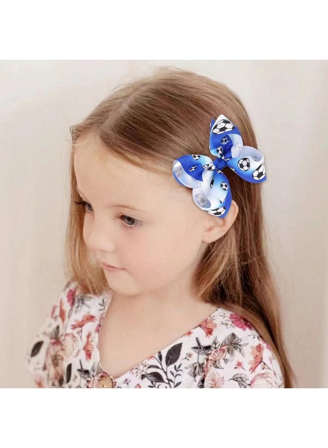Soccer Hair Accessories, Soccer Hair Bows, Soccer Ball Bow，Soccer Ribbon Bow Hair Clips ，bows Hair Accessories for girls.A (red) - Image 3