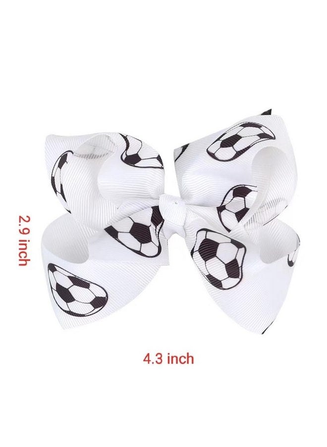 Soccer Hair Accessories, Soccer Hair Bows, Soccer Ball Bow，Soccer Ribbon Bow Hair Clips ，bows Hair Accessories for girls.A (red) - Image 2