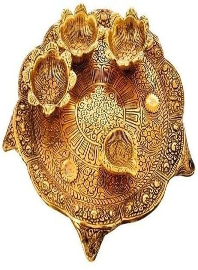 NOBILITY Pooja thali Set for Festival Ethnic Metal Puja Thali Gift for Diwali Home Temple Office Wedding Return Diwali Gift Items - Image 1