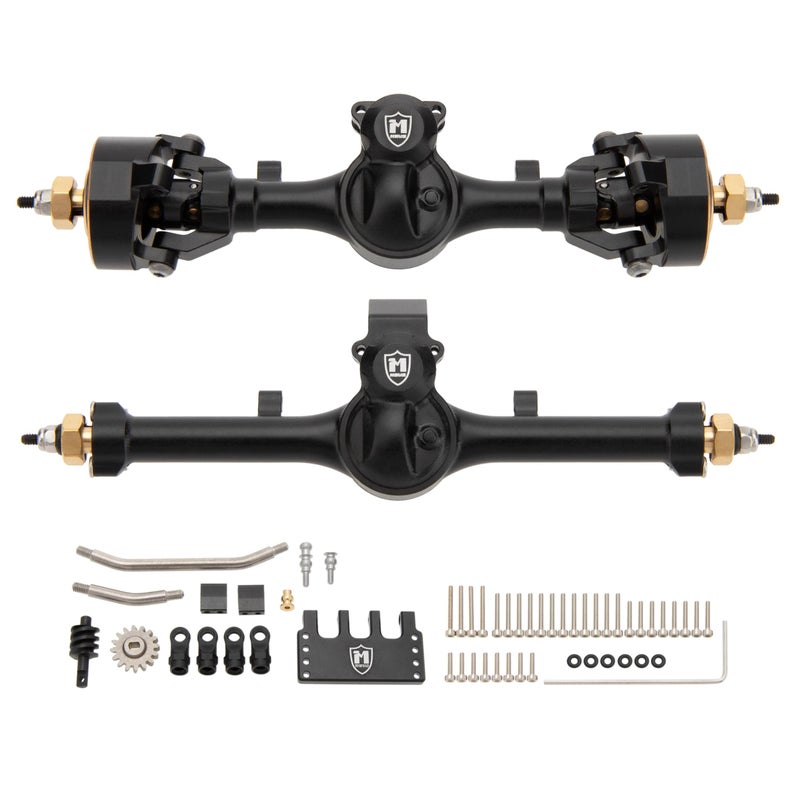 MEUS RACING 5mm ISO V2 SCX24 Axles with 3-Section CVD for Axial 1/24 SCX24 RC Crawler (Black) - Image 1