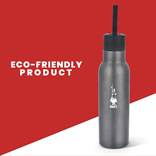Bialetti - Stainless-steel Water Bottle 25oz: Double-Layered Vacuum Insulated, Keeps Drink Cold for 24 Hours and Hot for 12 Hours, Dark Grey - Image 5