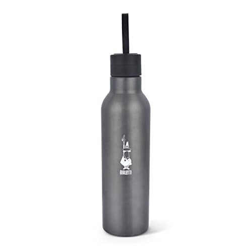 Bialetti - Stainless-steel Water Bottle 25oz: Double-Layered Vacuum Insulated, Keeps Drink Cold for 24 Hours and Hot for 12 Hours, Dark Grey - Image 1