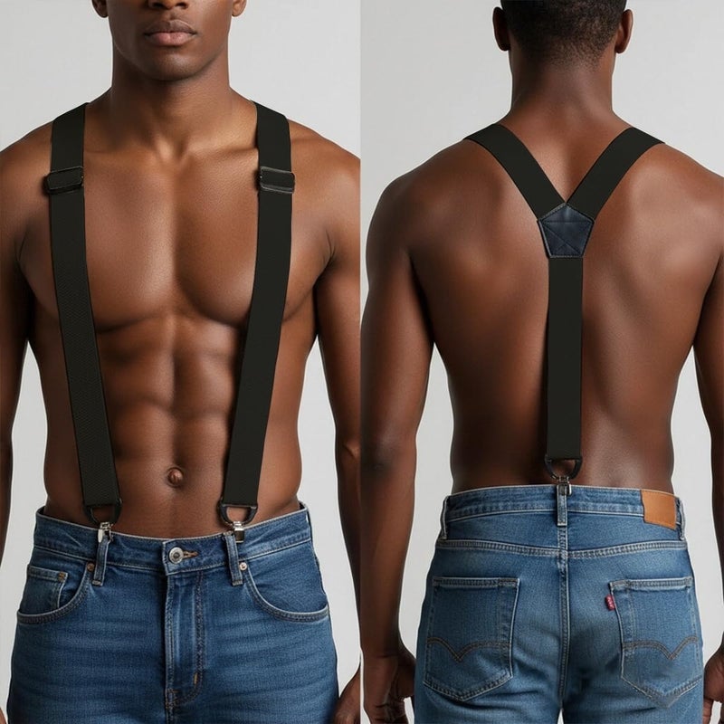 Suspenders for Men Under Clothing 1.48" Wide Y-Back Heavy Duty Mens Suspenders, Adjustable Hidden Suspender Elastic Braces - Image 4