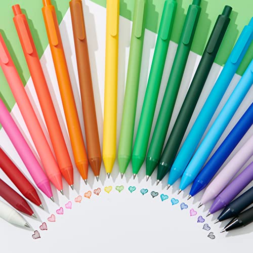 Kaco PURE Gel Pens Assorted Color Ink 20 Pieces 0.7mm, Medium Point, Aesthetic Cute Stationery Pens for Journaling Note Taking Pens - Image 2