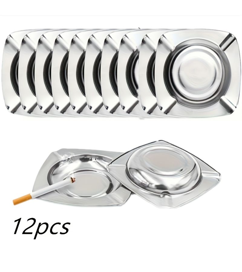 12 Pieces Round Sturdy Tabletop Ashtray For Indoor Outdoor Home Patio Bar Hotel No Electricity Needed - Image 3