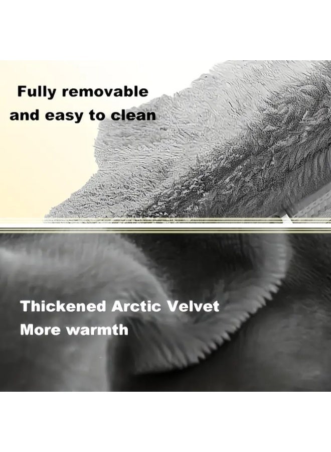 هوميفاي سرير قطط فخم، سرير كلاب مع وسادة قابلة للإزالة والغسل، بيت للحيوانات الأليفة ناعم ودافئ، بيت قطط لطيف داخلي بحجم 39*32*34 سم - Image 4