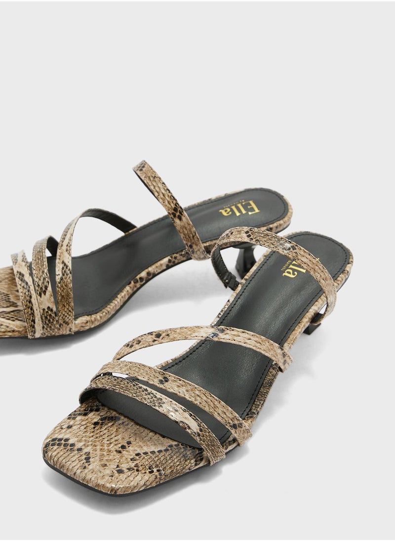 ELLA - Multi Strap Low Heel Sandal - Image 1