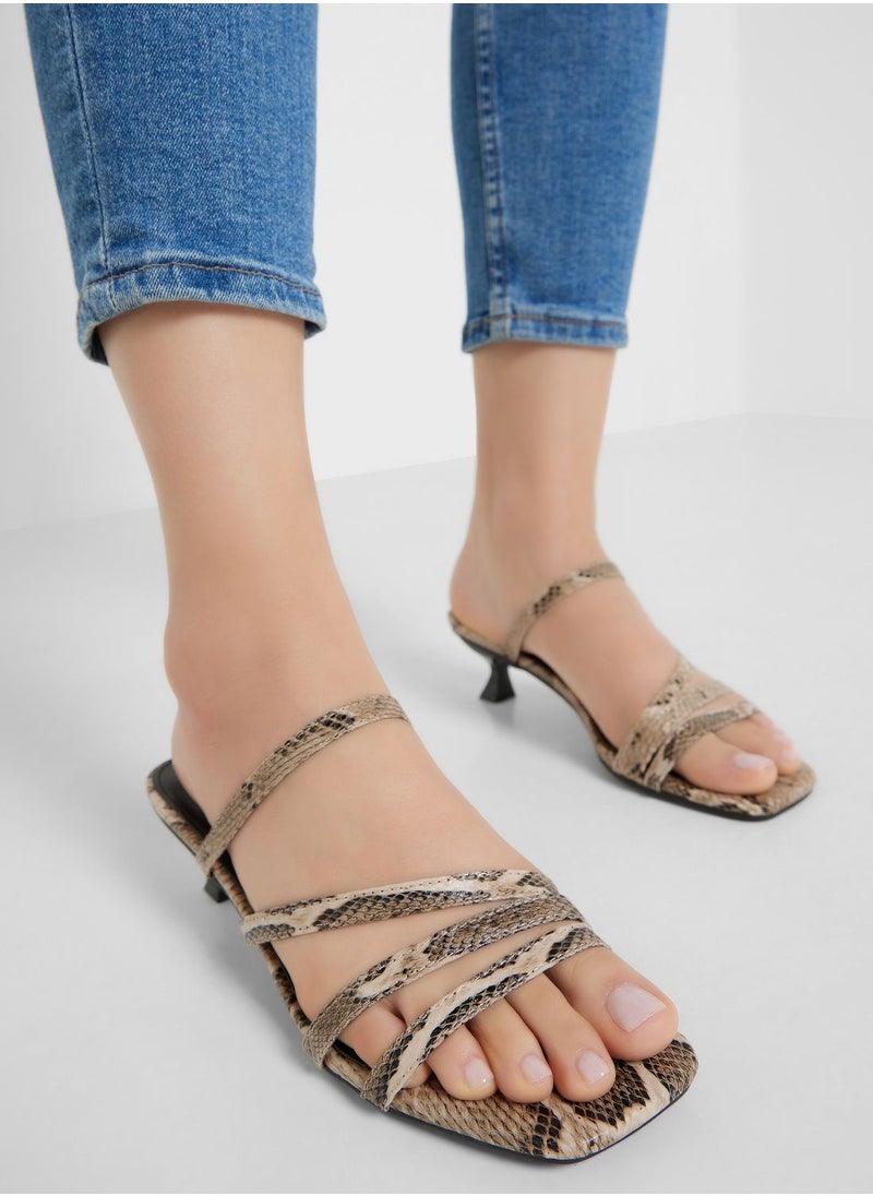 ELLA - Multi Strap Low Heel Sandal - Image 1