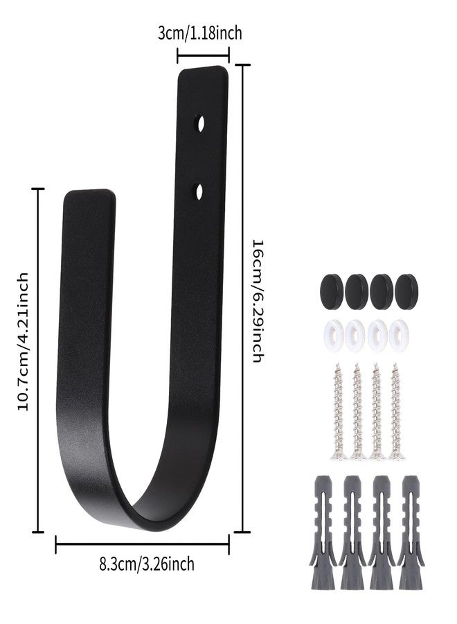 Groleca 2 Pack Modern Curtain Holdbacks Curtain Tiebacks Wall Mount Solid Aluminum U Shaped Curtain Wall Hooks Curtain Pull Backs Curtain Holders Curtain Tie Backs for Curtain (2, Black) - Image 4
