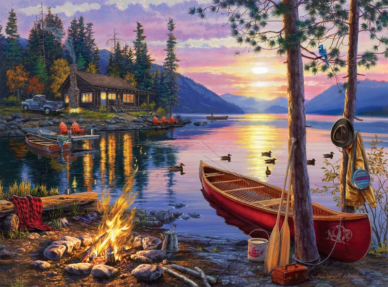 Buffalo Games - Darrell Bush - Canoe Lake -1000 Piece Jigsaw Puzzle For Adults - Challenging Puzzle Perfect for Game Nights - Finished Puzzle Size is 26.75 x 19.75 - Image 2