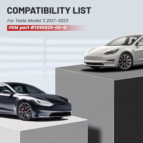 RED WOLF حامل لوحة الترخيص RED WOLF الأمامي لسيارة تسلا موديل 3 من 2017-2023، يتطلب حفر ثقوب، يتضمن مجموعة حامل لوحة الترخيص، البراغي، الغسالات، والمفتاح، باللون الأسود - Image 2