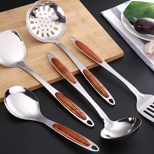 pepplo® Stainless Steel Spatula with PlasticHandle, Slotted BBQ Turner, Perfect for Grilling, Scraping, Turning Meat, Mixing Scrambled Eggs, Flipping Burgers, Comfortable Handle, 14.5Inch - Image 5