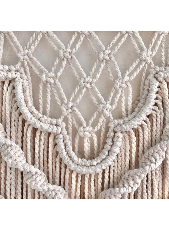 انتيكيانو تعليقة جدارية من المكرمية، خلفية مكرمية، ديكور بوهيمي، فن جداري، زينة حائط، ديكور مكرمي، هدية للمنزل الجديد، مكرمية عصرية، فن جداري بوهيمي - Image 3