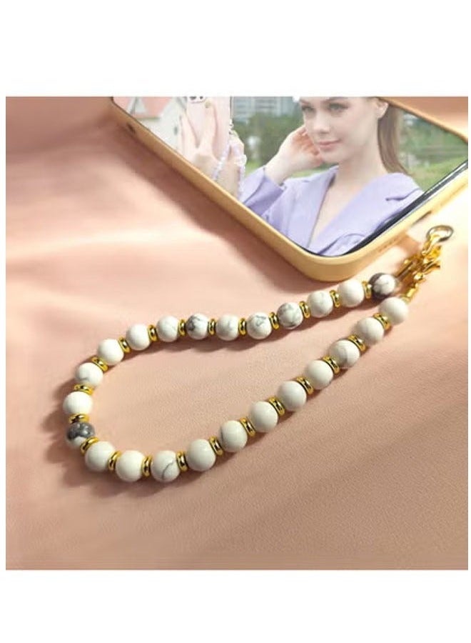 أحزمة معصم الهاتف ، حزام معصم الهاتف مطرز مع الأحجار الكريمة الطبيعية للنساء والفتيات ، حبل المعصم بدون استخدام اليدين للهاتف ، يناسب جميع حالات الهاتف تقريبا - Image 2