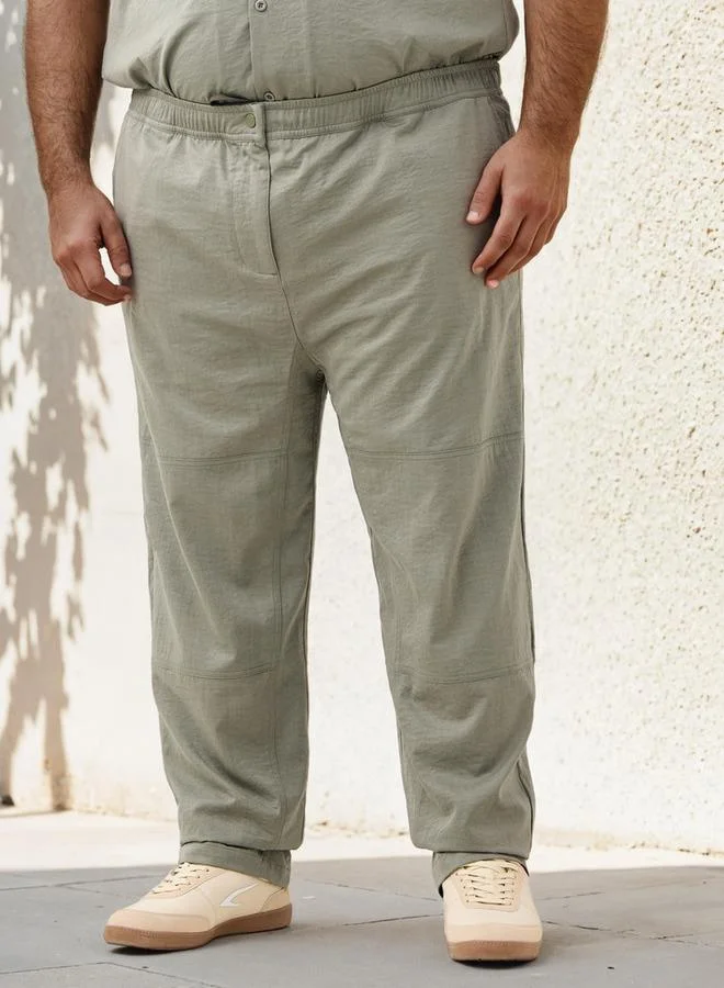 Plus Size Textured Regular Fit Pants