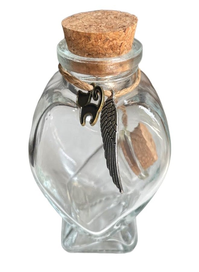 Pet Memorial Bottle for Hair, Cat Fur and Tooth Keepsake, Shadow Box for Cat Memorial, Cat Urns for Ashes, Gifts for Loss of Cat - Image 1