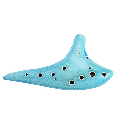 awef “Ocean Notes” 12 Hole Sweet Potato Ocarina Graceful Shape Pottery Ocarina in Alto C (Sea Rose) - Image 4