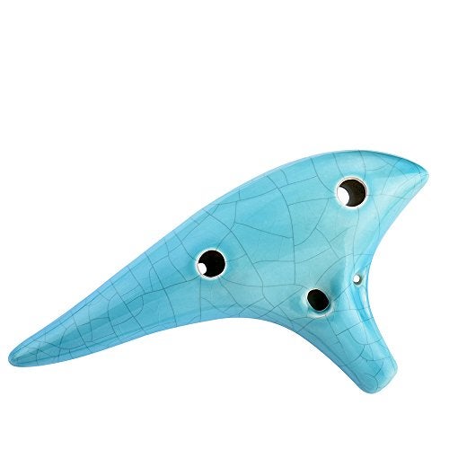awef “Ocean Notes” 12 Hole Sweet Potato Ocarina Graceful Shape Pottery Ocarina in Alto C (Sea Rose) - Image 5