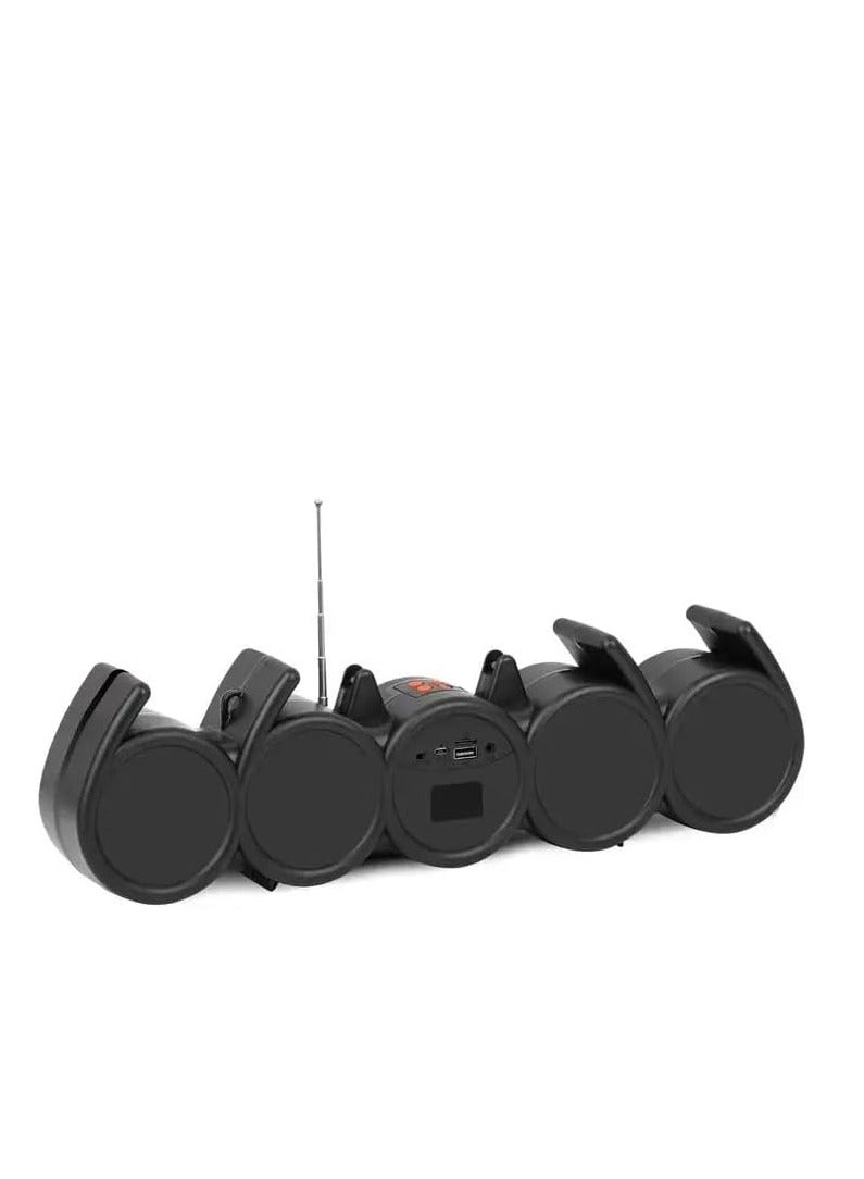 Kisonli Kisonli - LED-918 RGB Soundbar Music Speaker - Powerful Desktop Audio with Integrated Phone Holder, USB/TF/AUX Playback - Black  - Image 3