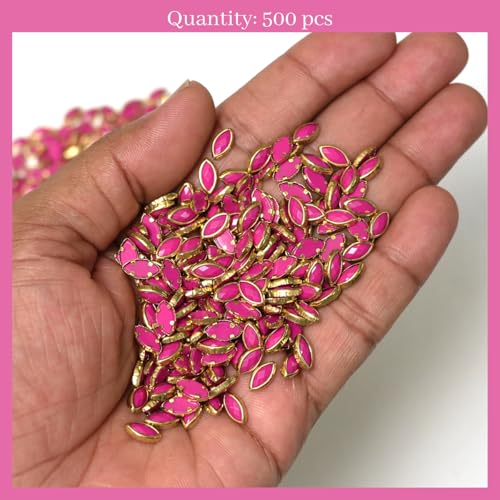 EmbroideryMaterial Raw Material Flat Glue On Kundan Stones Beads for Craft, Jewellery Making, Bangles Work, Maggam Work Material, Stones for Embroidery Work, Aari Work (4X8 MM, 500 Pieces) - Image 4