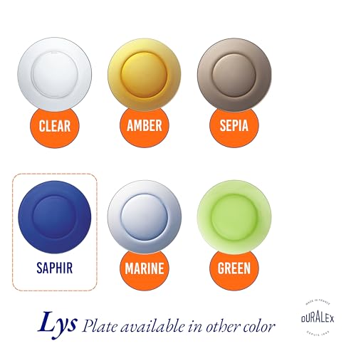 Duralex® LYS Sapphire Glass Plate 9.25 inch, Set of 2 Glass Plates | Microwave & Dishwasher Safe | for Dinning & Gifting | Ultra Scratch Resistant Tempered Glass - Image 5