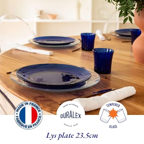 Duralex® LYS Sapphire Glass Plate 9.25 inch, Set of 2 Glass Plates | Microwave & Dishwasher Safe | for Dinning & Gifting | Ultra Scratch Resistant Tempered Glass - Image 2