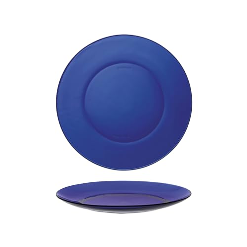 Duralex® LYS Sapphire Glass Plate 9.25 inch, Set of 2 Glass Plates | Microwave & Dishwasher Safe | for Dinning & Gifting | Ultra Scratch Resistant Tempered Glass - Image 1
