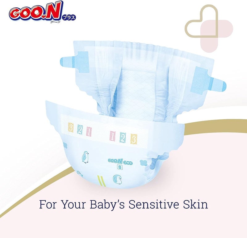Goon GOO.N Plus+ Diapers XL Size (up to 44 lb) Unisex 38 Count Japanese Tape Straps Sensitive Skin, Made in Japan - Image 2