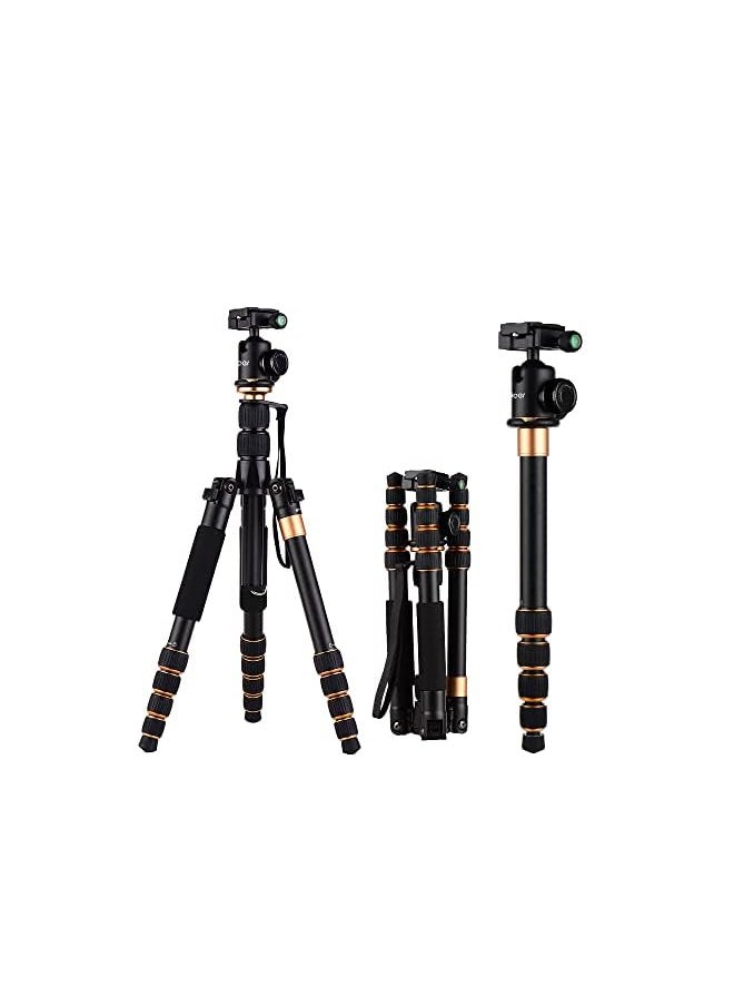 erorex - Portable 5-Section Adjustable Camera Camcorder Video Tripod Detachable Monopod Aluminum Alloy Material With Ball Head Carrying Bag Compatible With Canon Nikon Sony Panasonic Dslr Max. Load 5Kg - Image 1