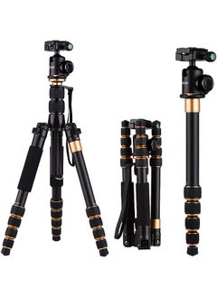 Portable 5-Section Adjustable Camera Camcorder Video Tripod Detachable Monopod Aluminum Alloy Material With Ball Head Carrying Bag Compatible With Canon Nikon Sony Panasonic Dslr Max. Load 5Kg