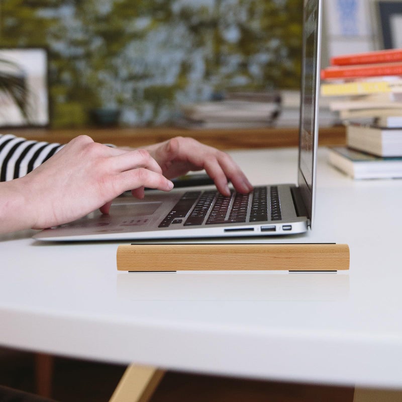 Beech Wood Laptop Stand Portable Cooling Riser for Desk Home and Office Use - Image 5