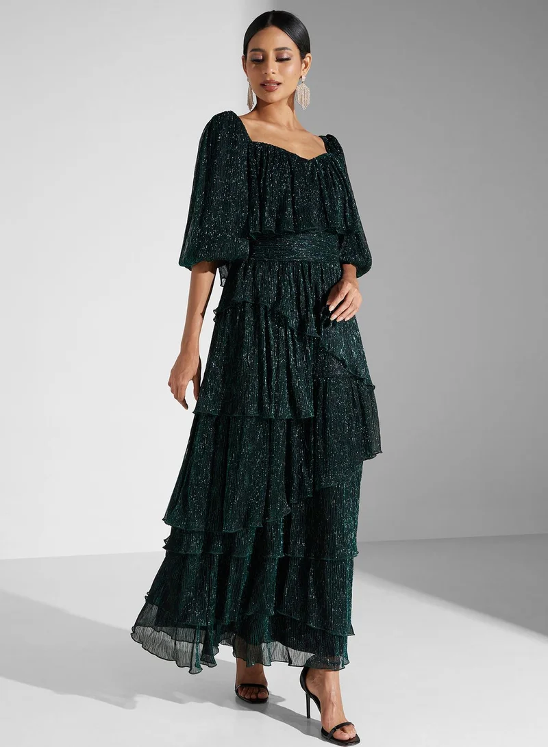 Namshi x Tiered Emerald Dress