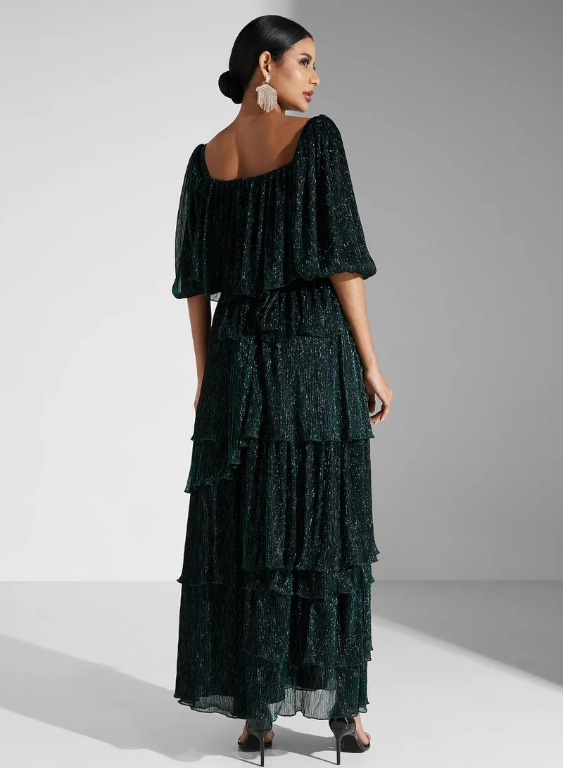 Namshi x Tiered Emerald Dress