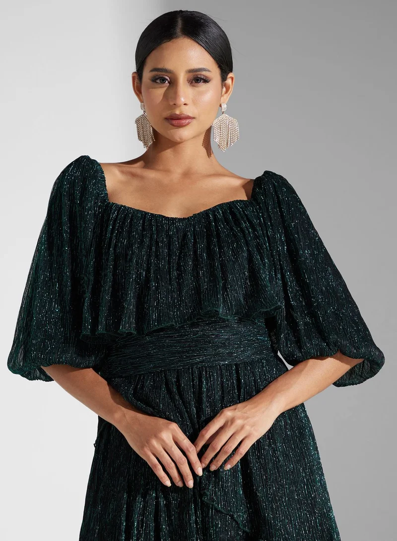 Namshi x Tiered Emerald Dress