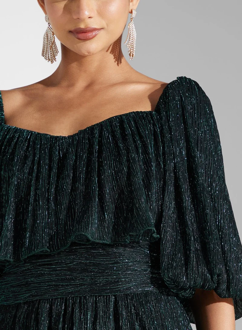 Namshi x Tiered Emerald Dress