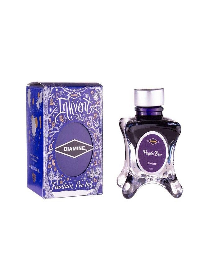 Diamine - Fountain Pen Ink, Purple Bow, 50ml, Inkvent, Blue Edition - Image 1
