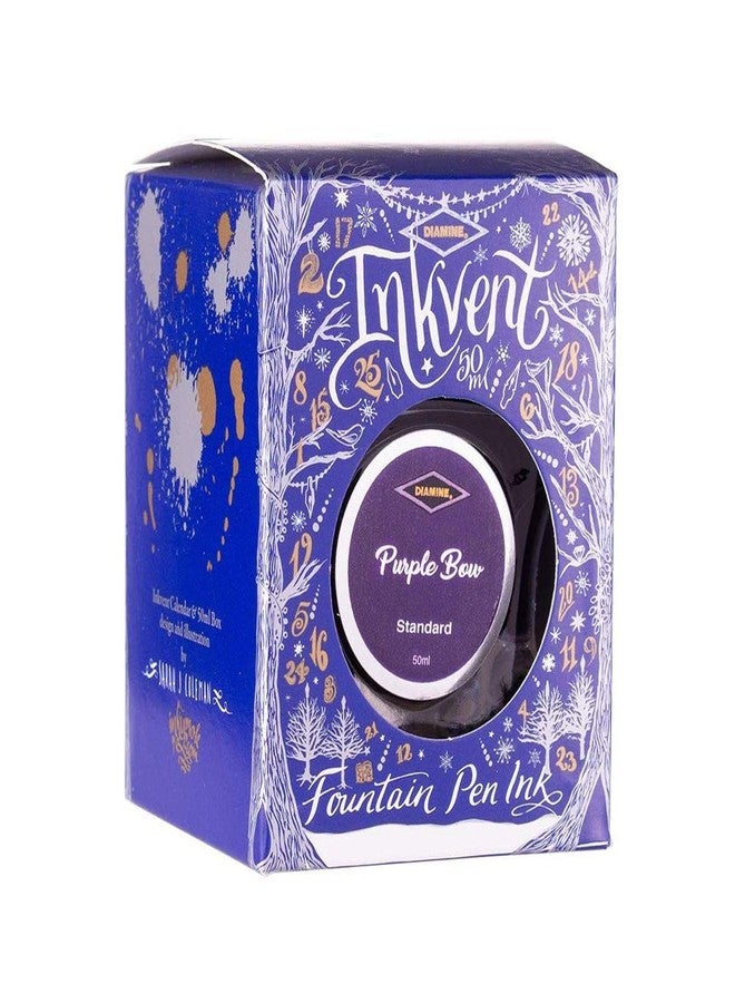 Diamine - Fountain Pen Ink, Purple Bow, 50ml, Inkvent, Blue Edition - Image 2
