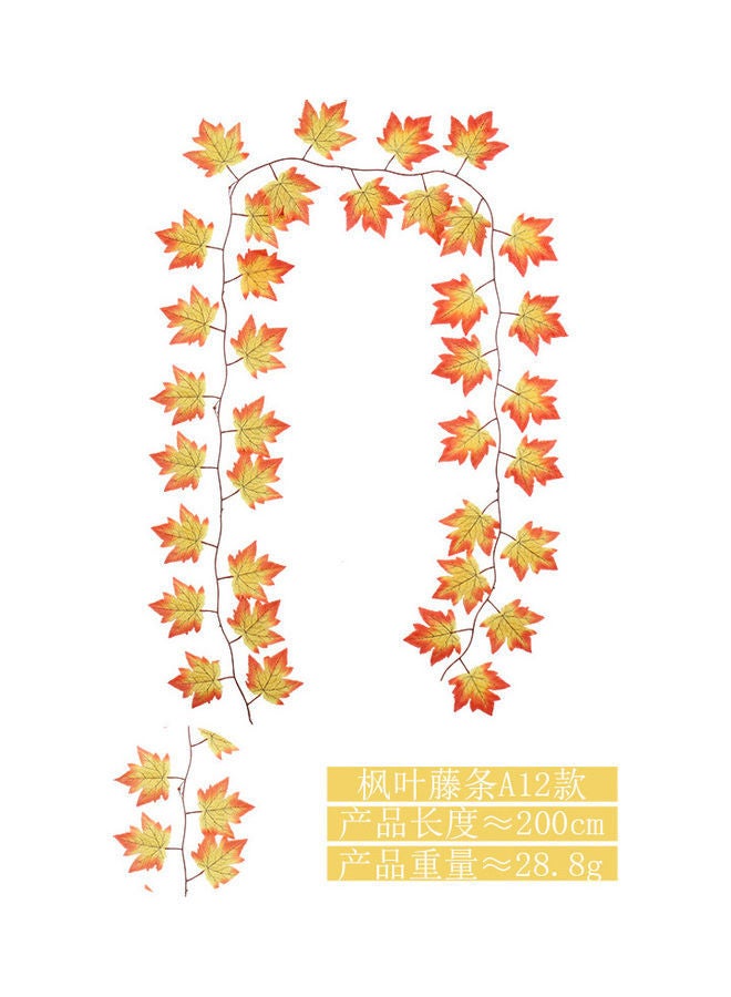 NIBEMINENT Artificial Hanging Leaf Vine Red/Yellow/Green 2meter 