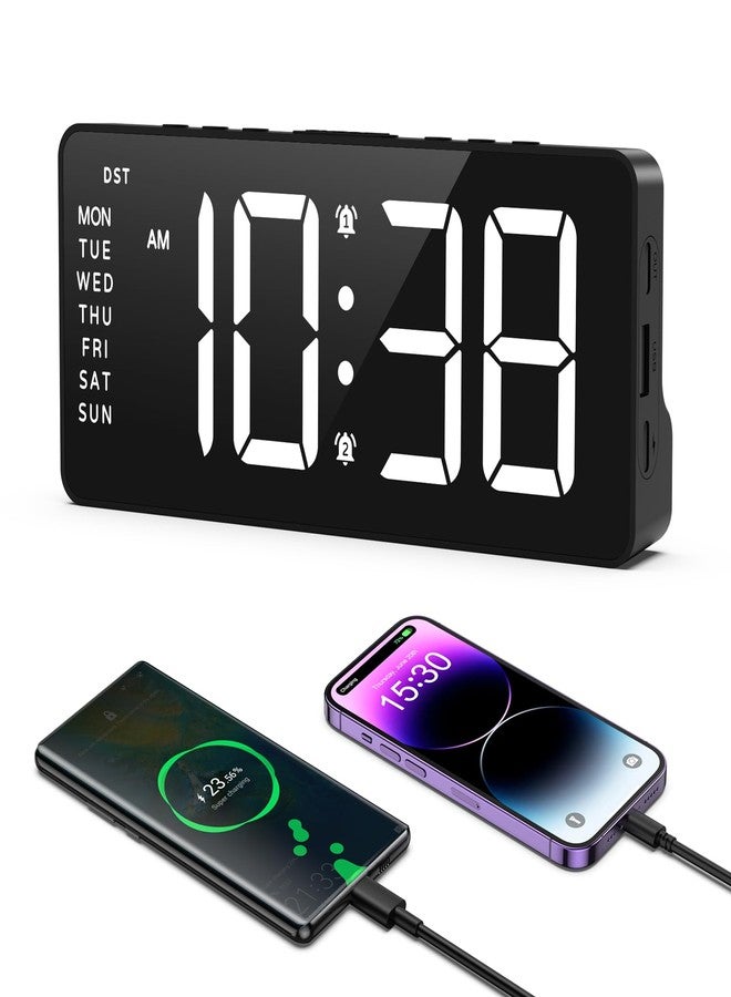 AMIR Digital Alarm Clock for Bedrooms, Dual Alarms with Snooze, Digital Clock with Big LED Display, 5-Level Dimmer & 2 Ports Desk Clock for Home Office, Gift - Image 1