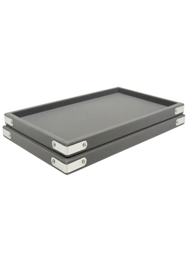 SENTONI Velvet Jewellery Finding Beading Tray Finding Display Organiser Perfect for Necklaces and Bracelets Jewellery Cosmetic Organizer Tray 12x9 Inch Pack of 2 (-Grey) - Image 1