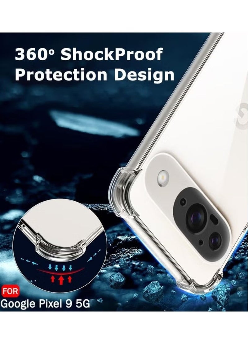 ELTRAZONE - Google Pixel 9 Case Cover – Shock-Absorbing Bumper with Camera Protection, Crystal Clear Soft TPU Transparent Case for Google Pixel 9 5G - Image 1